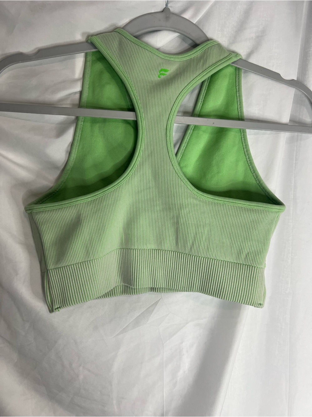 Fabletics Mint Green Ribbed Racerback Sports Bra